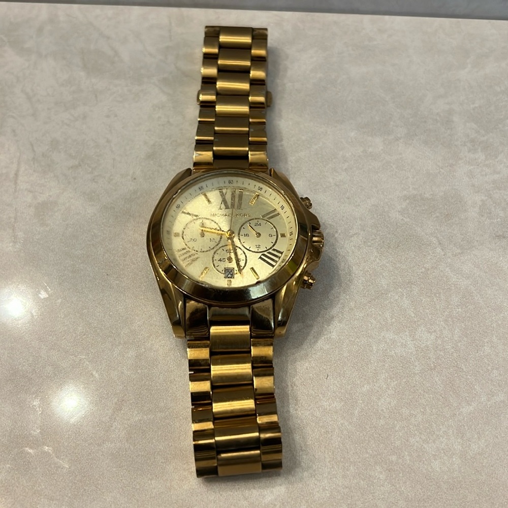 Michael Kors MK5605 Bradshaw Chronograph Gold Bracelet Women's Watch.